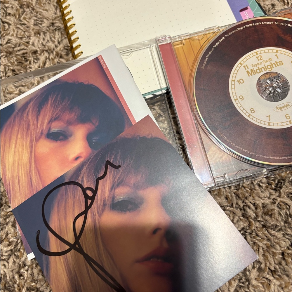 Taylor Swift Midnights CD with Autographed Photo